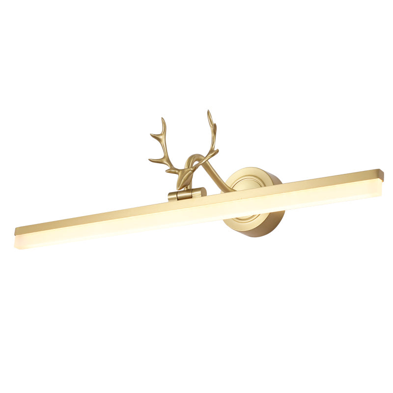 Modern Light Luxury Style Antifogging Wall Mounted Vanity Lights Copper Wall Mounted Light Fixture with Antlers