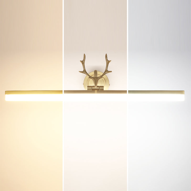 Modern Light Luxury Style Antifogging Wall Mounted Vanity Lights Copper Wall Mounted Light Fixture with Antlers