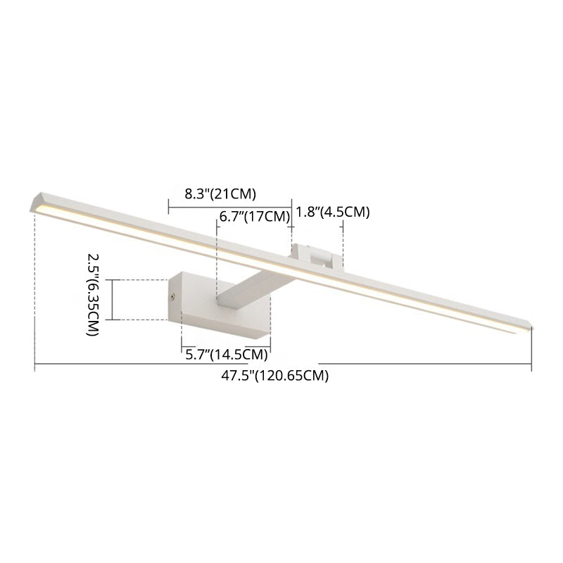 Modern Minimalist Style Linear Wall Mount Light Fixture Aluminum Wall Mounted Vanity Lights for Bathroom