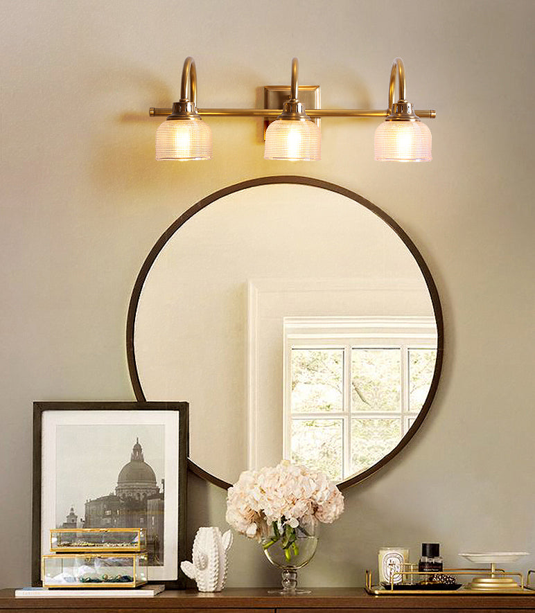 Traditional Simplicity Bowl Vanity Sconce Lights Glass Wall Mount Light Fixture for Bathroom