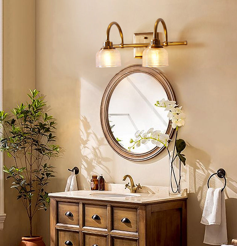 Traditional Simplicity Bowl Vanity Sconce Lights Glass Wall Mount Light Fixture for Bathroom