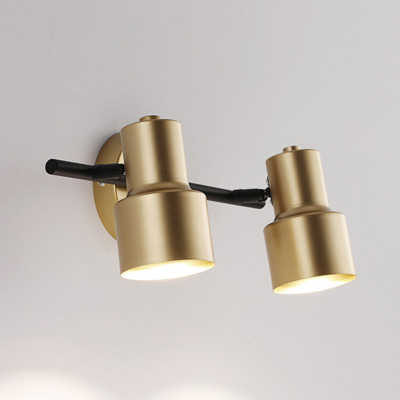 Luz de pared LED de oro en el estilo moderno conciso de hierro forjado aplastador de pared rotatable para el baño