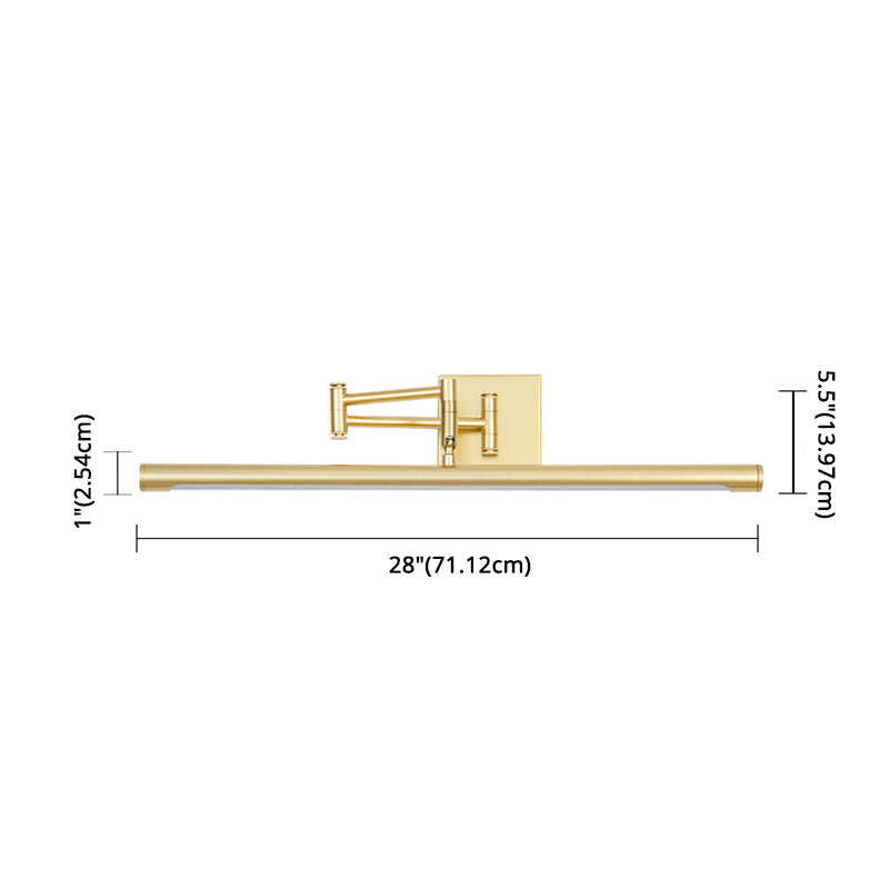 LED acrílico apliques de pared extensibles en simplicidad moderna Luz de pared lineal de hierro forjado para el baño