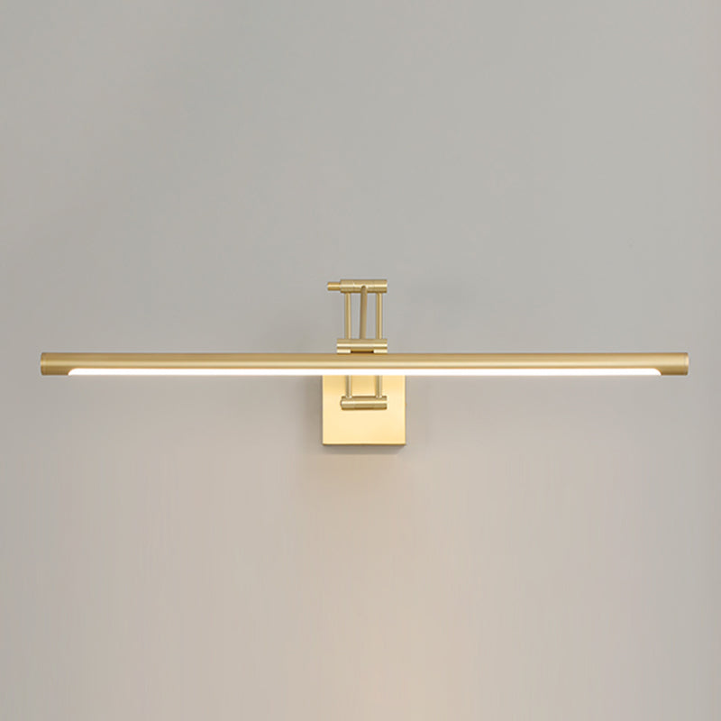 Gold LED Linear Wall Sconce in Modern Concise Style Wrought Iron Extendable Wall Light with Acrylic Shade