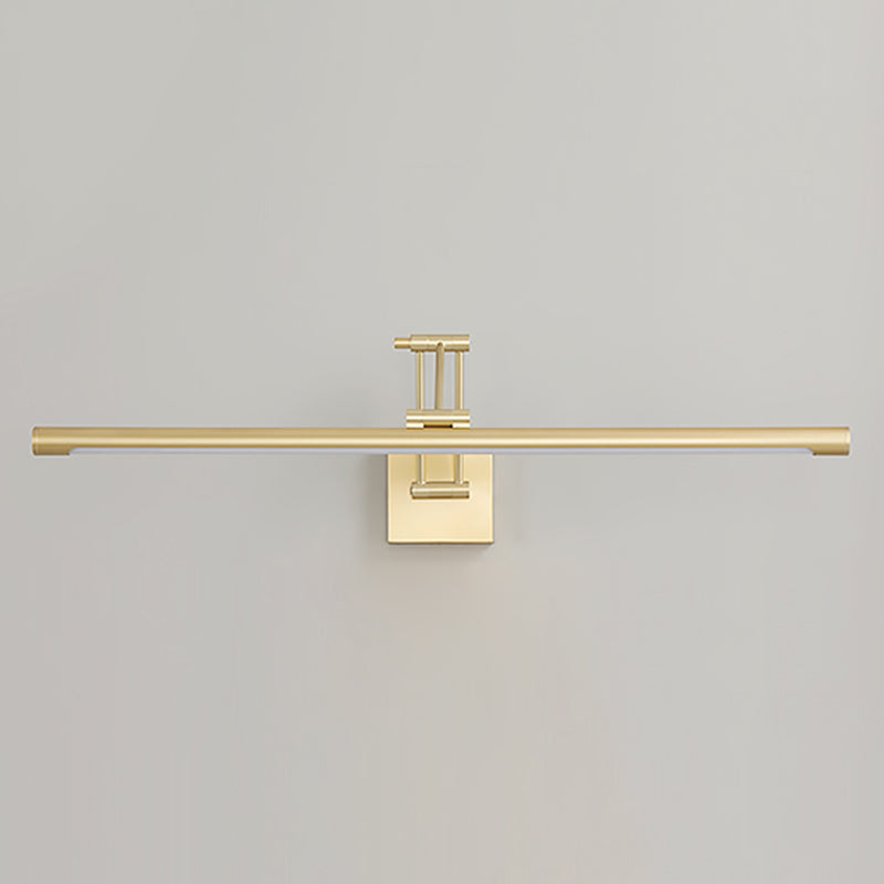 Gold LED Linear Wall Sconce in Modern Concise Style Wrought Iron Extendable Wall Light with Acrylic Shade