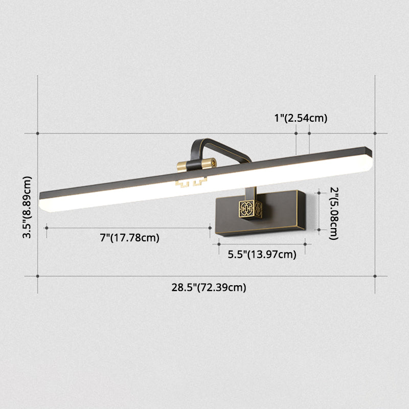 Modern Minimalist Style Streamlined Wall Mounted Light Fixture Copper Flush Mount Wall Sconce for Bathroom