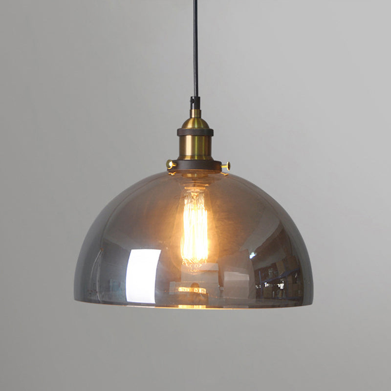 Clear Glass Industrial Loft Pendant Light 1-Light Hanging Ceiling Light for Dining Room