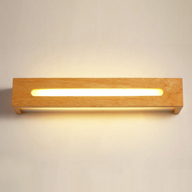 Rectangle Wood Wall Mounted Lights Contemporary Wall Mounted Light Fixture for Bathroom