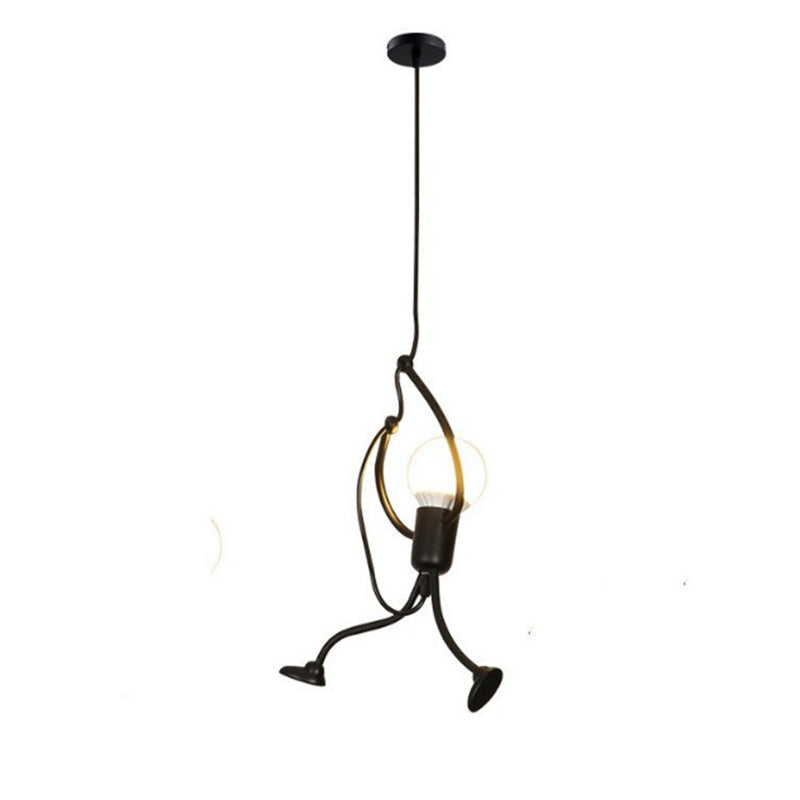 Metal Bare Bulb Pendant Ceiling Light Industrial Style Dinning Room Pendant Light Kit in Black