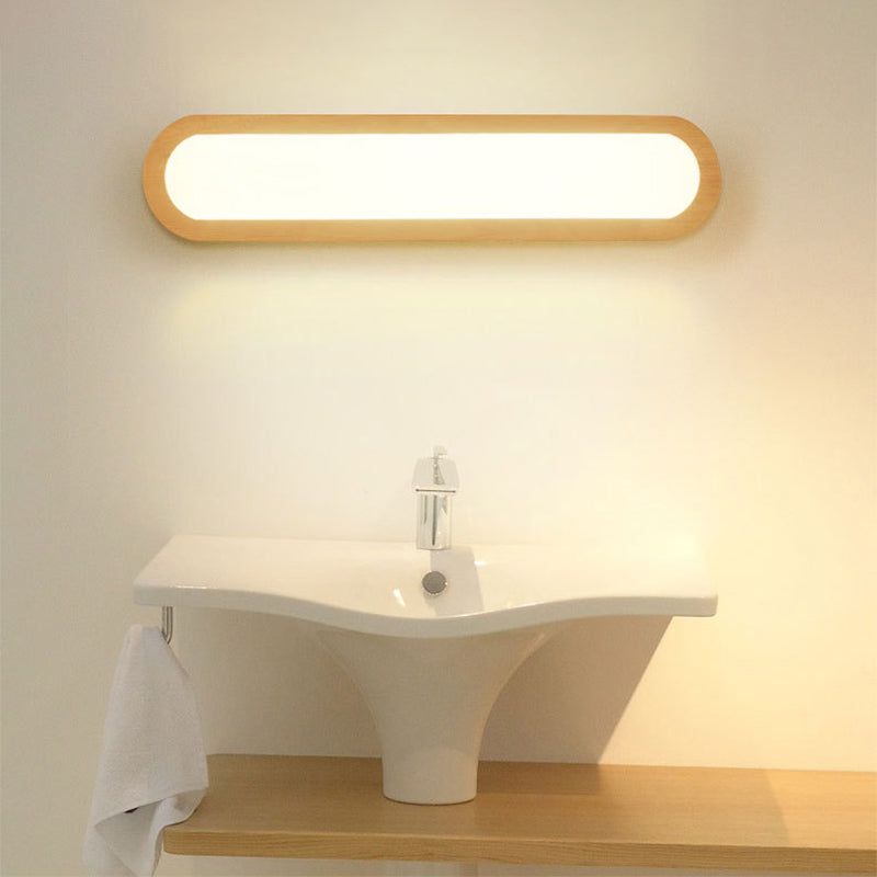 Lampada da specchio per vanità per vanità per bagno oblungo LED LED NORDICA MONTO A MONTRIO DI MOLTO IN BEIGE