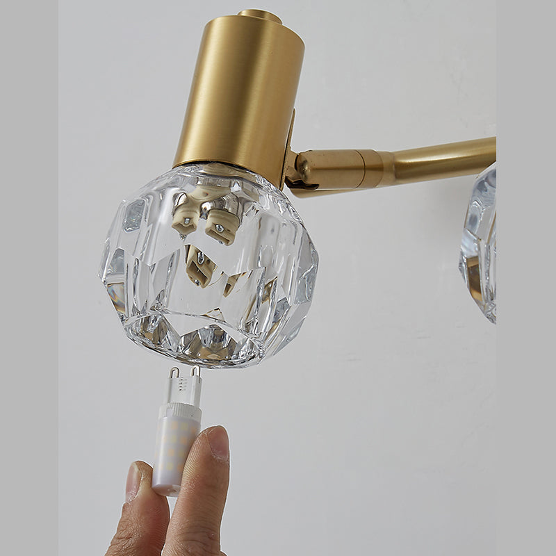 Accesorio de iluminación de pared en forma de bombilla de estilo moderno Luz de pared de baño en oro