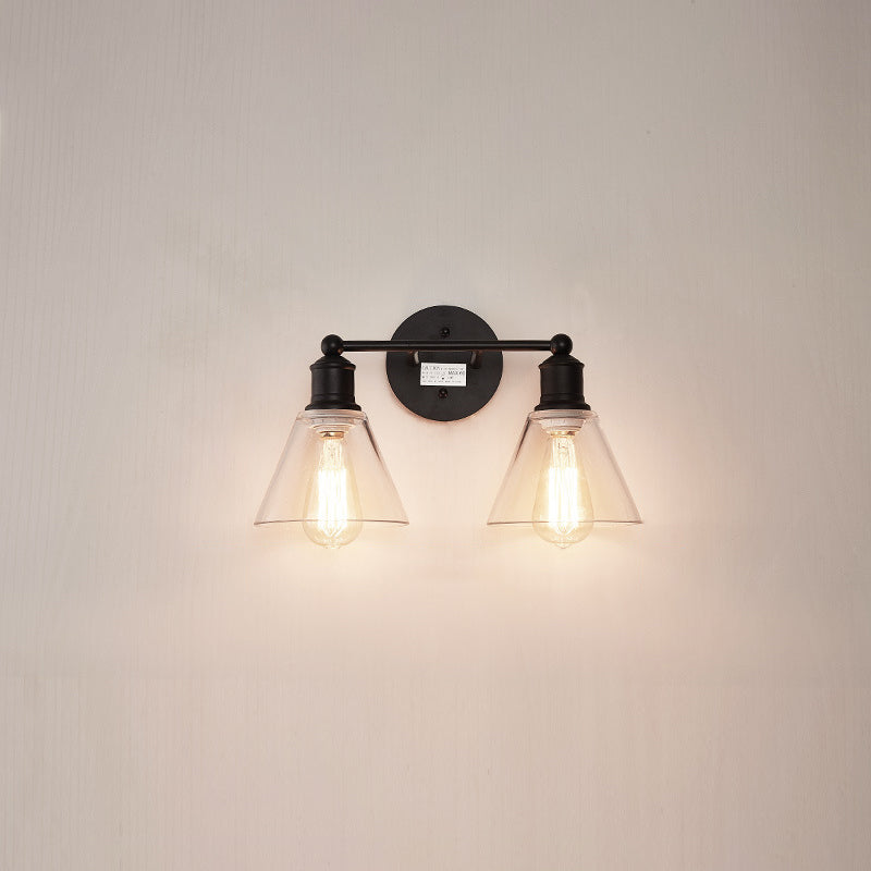 Industrial Wall Sconce Beside Light Multi-light Retro Glass Light Indoor Bedroom Hotel Light