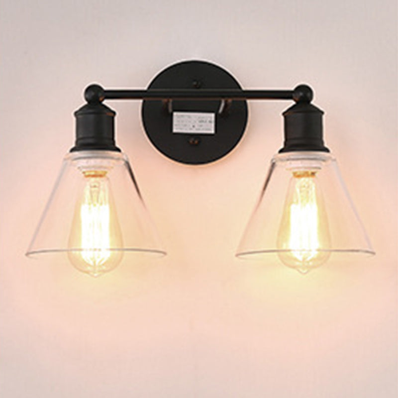 Industrial Wall Sconce Beside Light Multi-light Retro Glass Light Indoor Bedroom Hotel Light