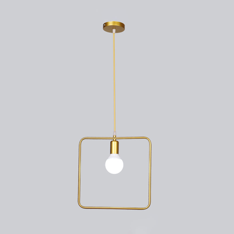 Metal Hanging Ceiling Light Geometric Minimalist Style Hanging Pendant Light for Cloth Shop