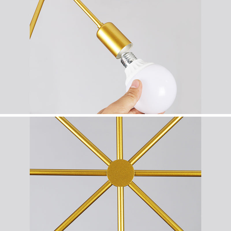 Metal Hanging Ceiling Light Geometric Minimalist Style Hanging Pendant Light for Cloth Shop