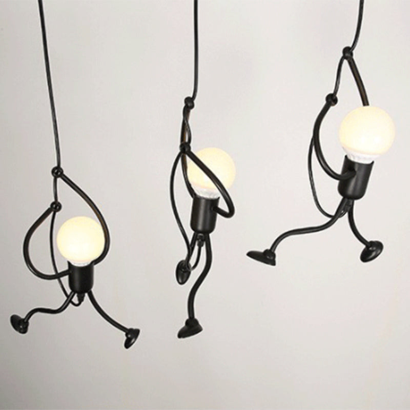 Zwart blootgestelde lamp hanger plafond licht loft stijl metalen woonkamer hangsellamp lampje