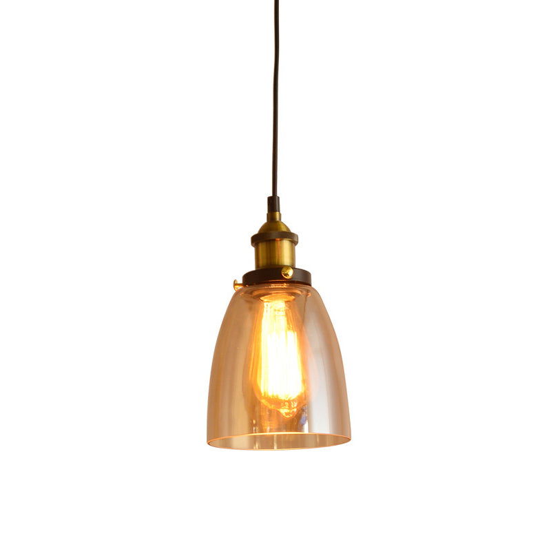 Loft Style Shaded Pendant Lighting Fixture Glass Hanging Light Fixture for Dinning Room