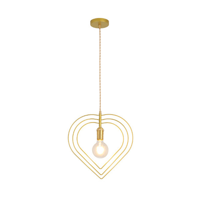 Salle géométrique Pendre Lumière Loft Style Metal Metal Gold Hanging Plafond Light