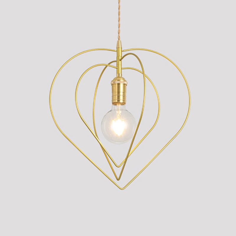 Geometric Dinning Room Pendant Light Fixture Loft Style Metal Gold Hanging Ceiling Light