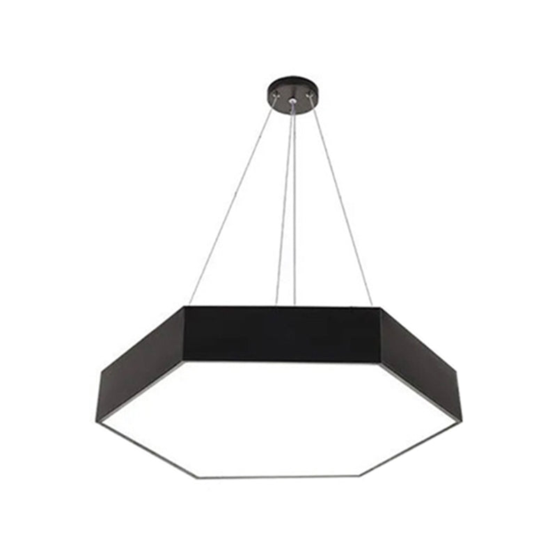 Zwart geometrische LED -hanglamp in modern beknopte aluminium hangend licht met acrylschaduw