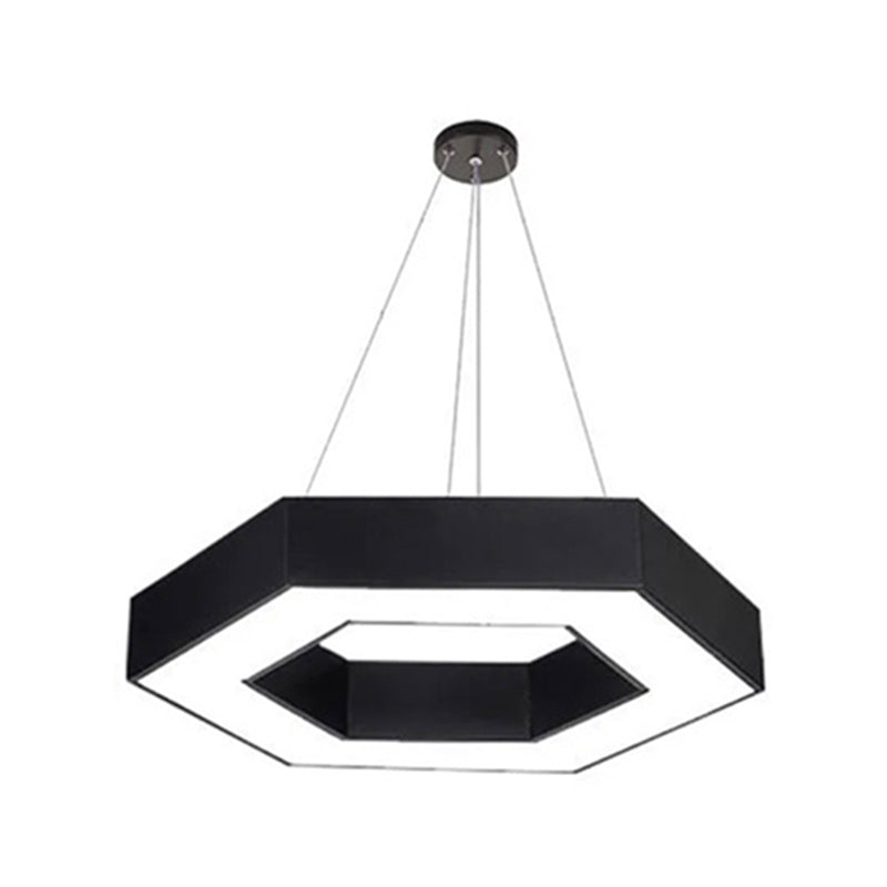 Zwart geometrische LED -hanglamp in modern beknopte aluminium hangend licht met acrylschaduw