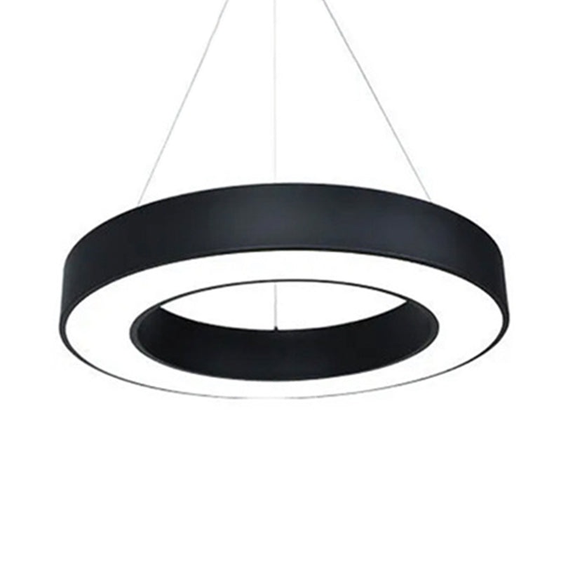 Zwart geometrische LED -hanglamp in modern beknopte aluminium hangend licht met acrylschaduw