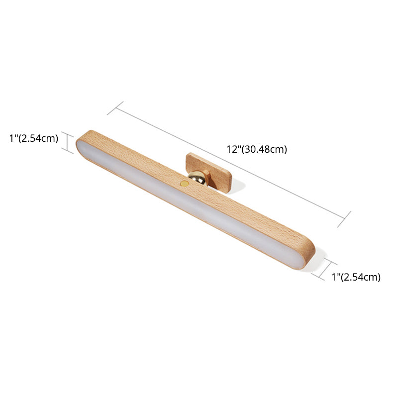 Simplicidad Luces de espejo de tocador alargado Luz de la pared de madera Accesorios para el baño