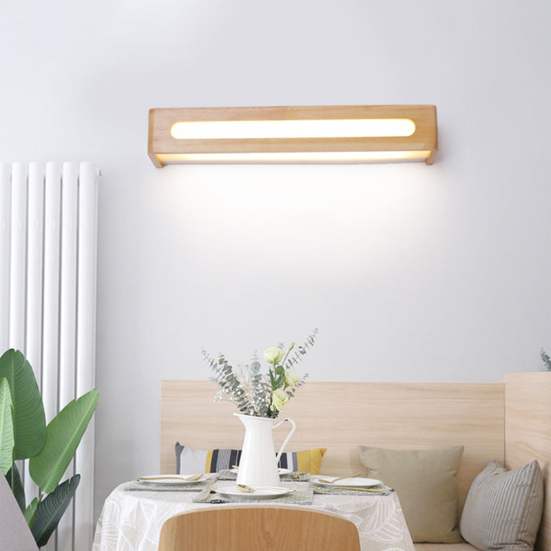 Simplicidad rectangle tocador de tocador luces de luz de madera lámparas de pared para baño