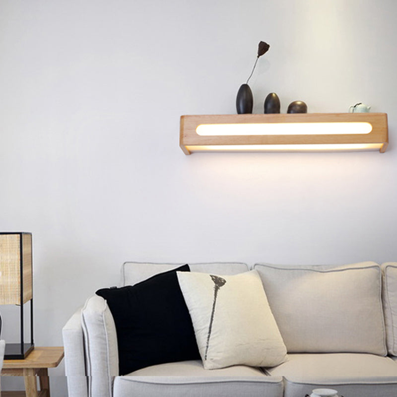 Simplicidad rectangle tocador de tocador luces de luz de madera lámparas de pared para baño