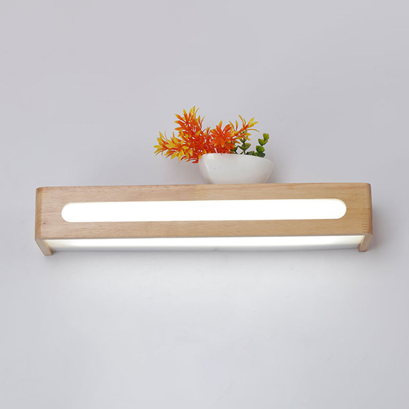 Simplicidad rectangle tocador de tocador luces de luz de madera lámparas de pared para baño