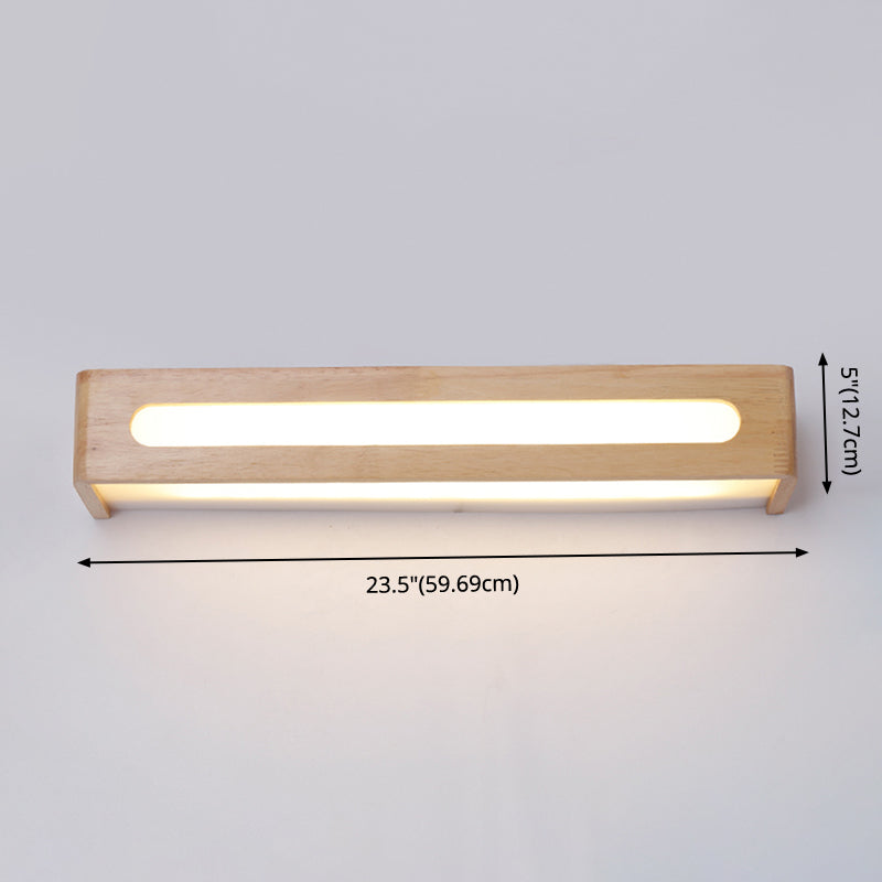 Simplicidad rectangle tocador de tocador luces de luz de madera lámparas de pared para baño