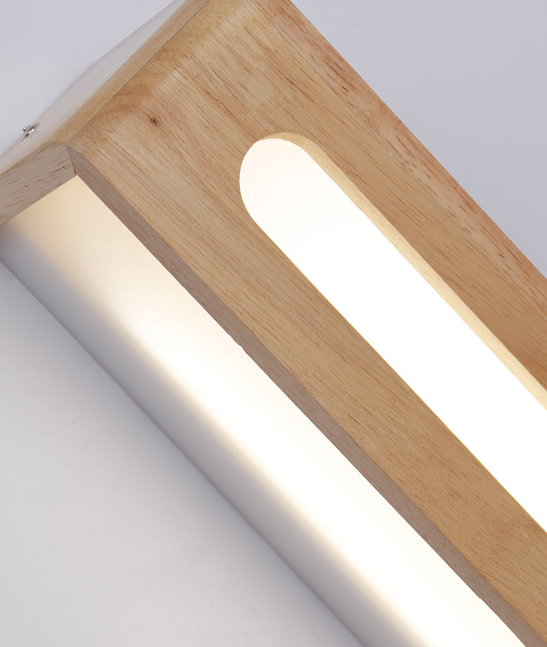 Simplicidad rectangle tocador de tocador luces de luz de madera lámparas de pared para baño