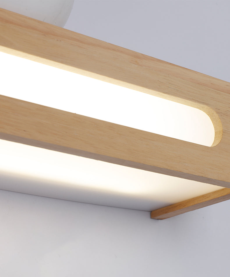 Simplicidad rectangle tocador de tocador luces de luz de madera lámparas de pared para baño