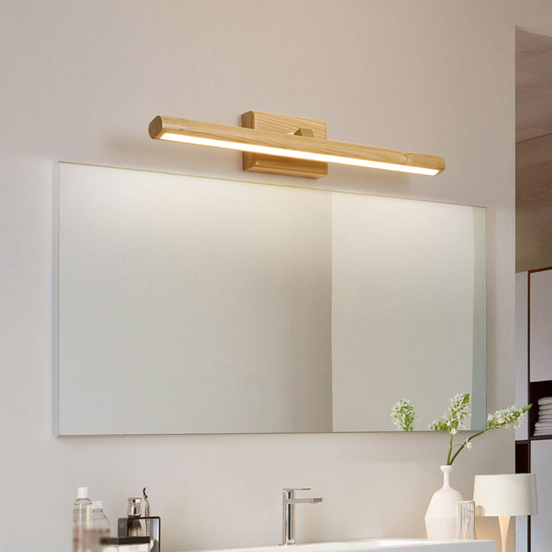 Simplicidad Luces de espejo de tocador alargado Luz de la pared de madera Accesorios para el baño