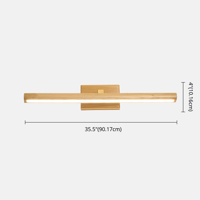 Simplicidad Luces de espejo de tocador alargado Luz de la pared de madera Accesorios para el baño