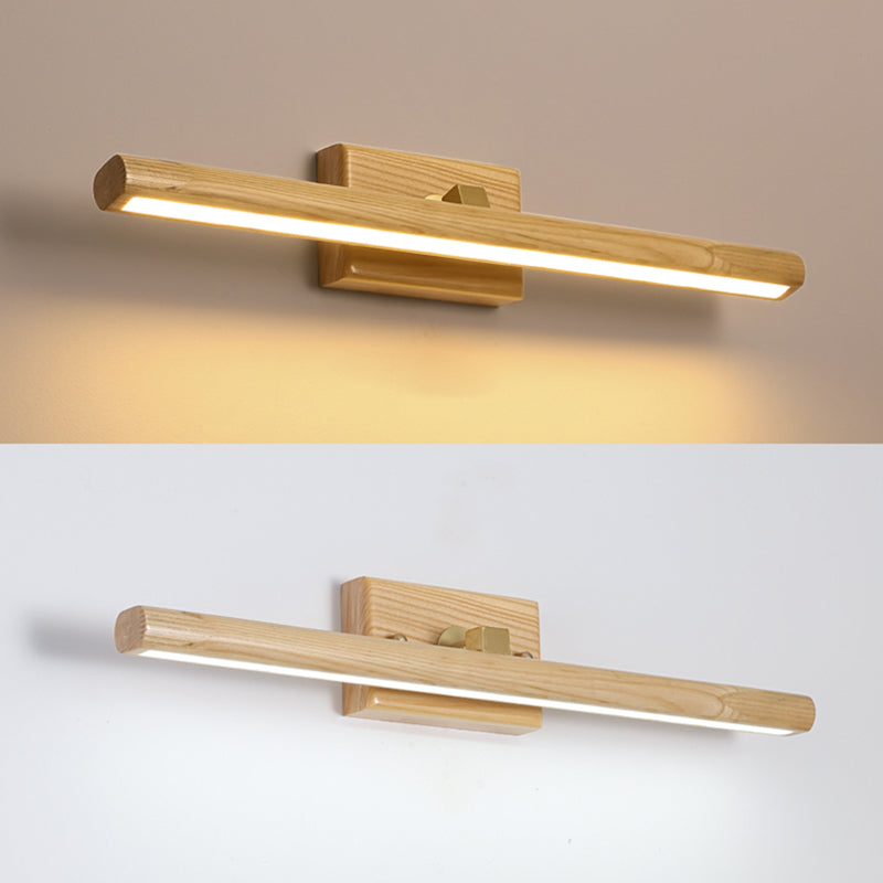 Simplicidad Luces de espejo de tocador alargado Luz de la pared de madera Accesorios para el baño