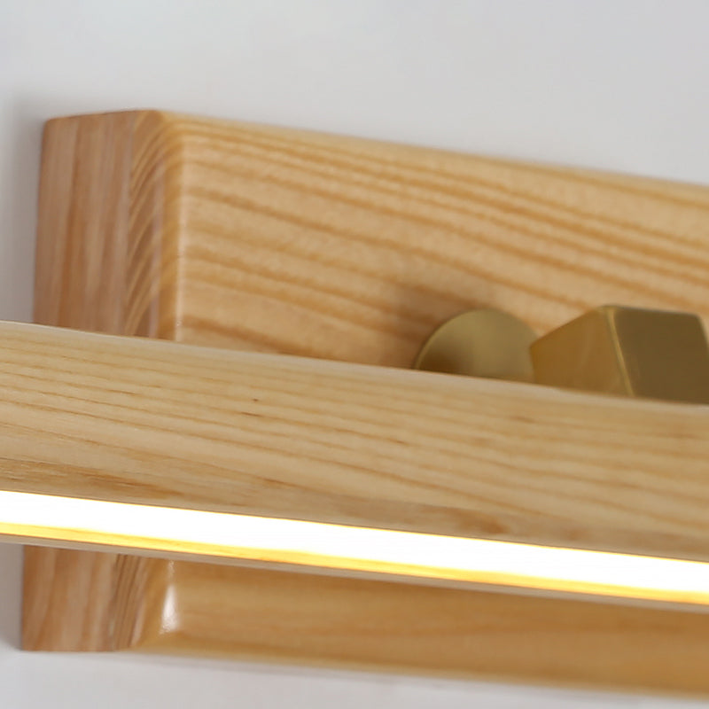 Simplicidad Luces de espejo de tocador alargado Luz de la pared de madera Accesorios para el baño