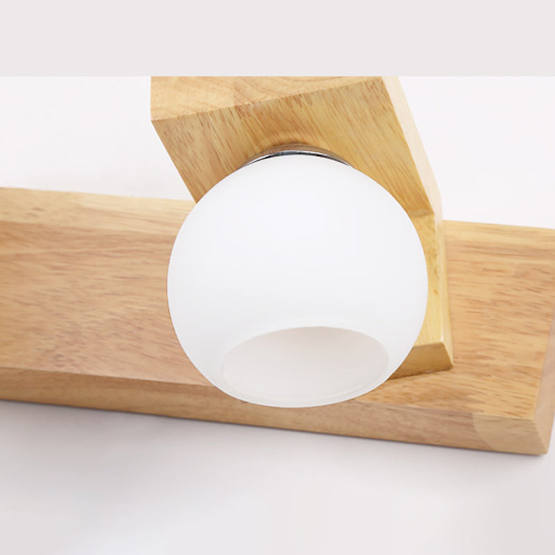 Iluminación de pared de baño esférica Iluminación de madera Simplicidad estilo Luz de luz en madera