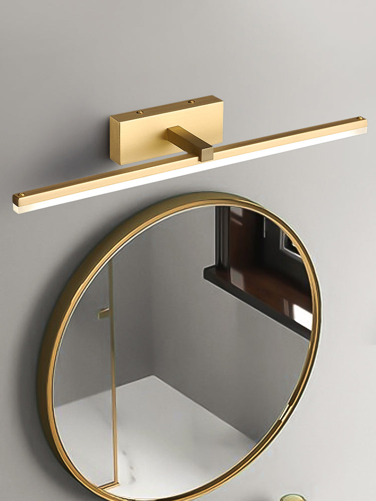 Moderno stile minimalista a parete lineare a parete vanity luci di rame a sfioramento da parete per bagno