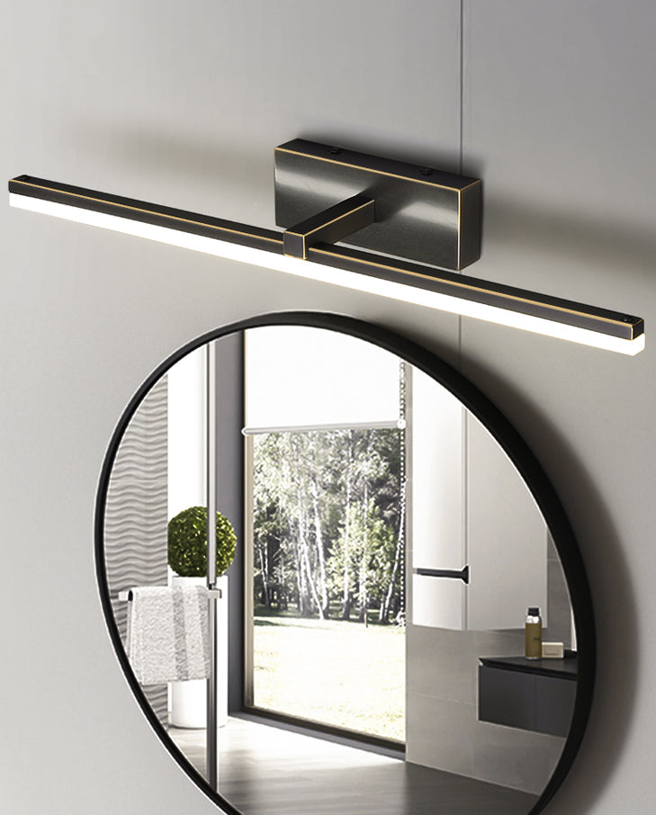 Moderno stile minimalista a parete lineare a parete vanity luci di rame a sfioramento da parete per bagno