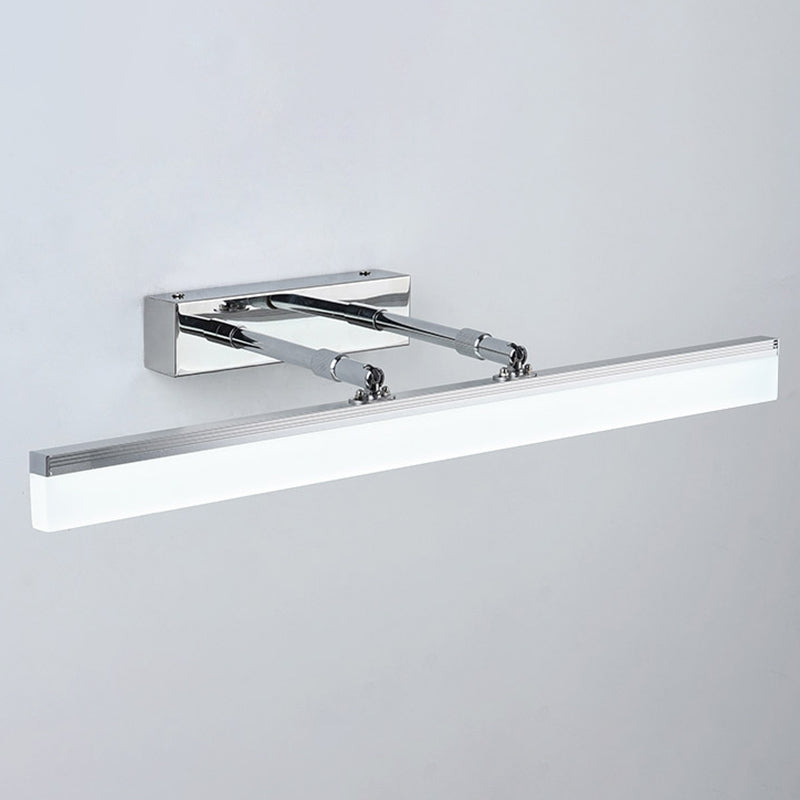 Modern Minimalist Style Rectangular Wall Mounted Mirror Front Acrylic Vanity Lighting Fixtures for Bathroom