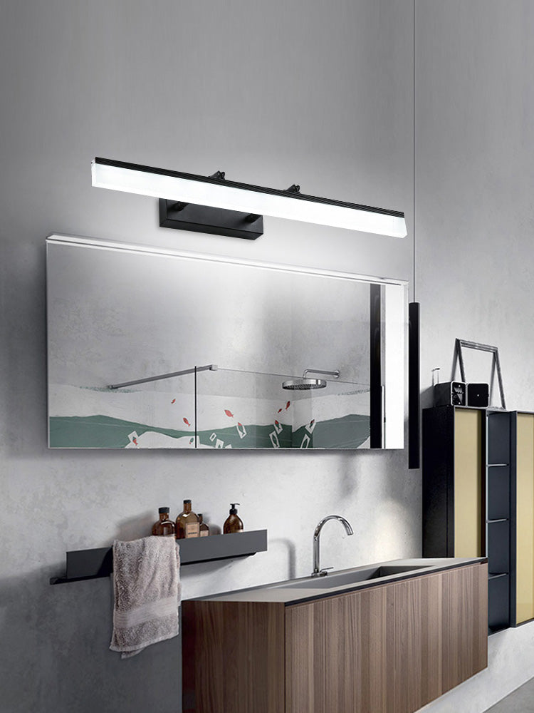 Modern Minimalist Style Rectangular Wall Mounted Mirror Front Acrylic Vanity Lighting Fixtures for Bathroom