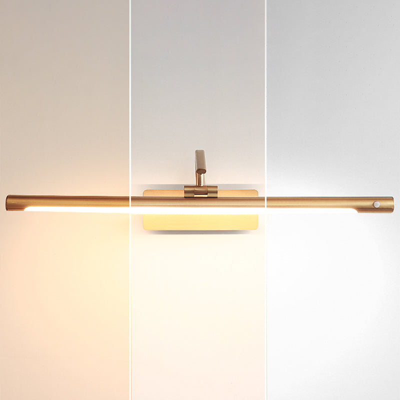 Modern Minimalist Style Strip Flush Mount Wall Sconce Metal Wall Mounted Lamps for Bathroom