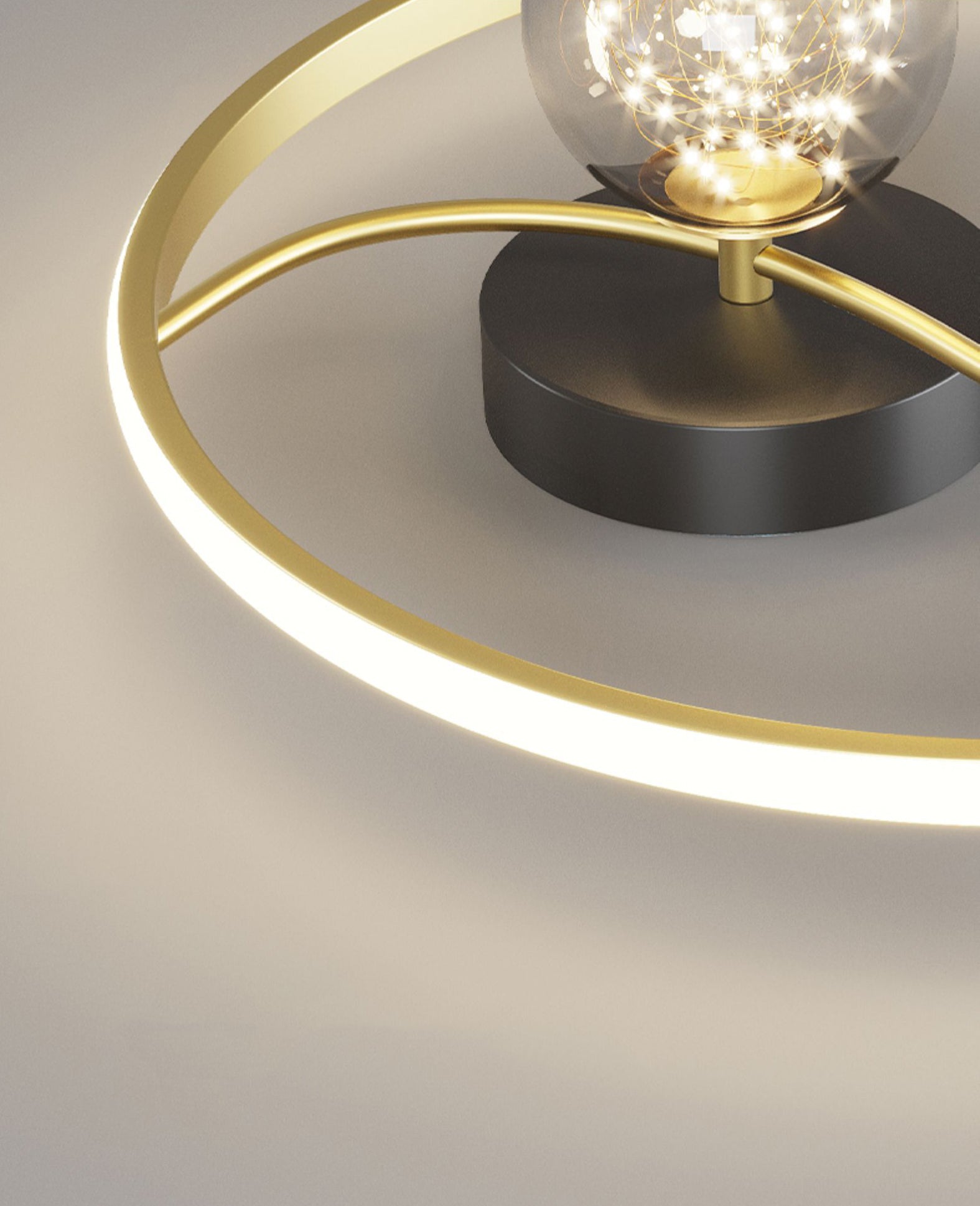 Gold 1-Licht LED Flush Mount Lampe zeitgenössische Metallkreis Deckenleuchte für Schlafzimmer