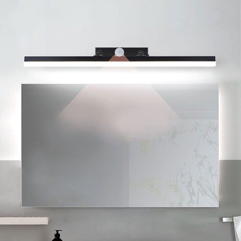 Modern Minimalist Style Linear Vanity Wall Light Fixtures Metal Lighting Fixture in Black Finish