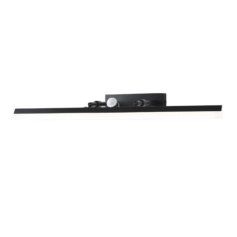 Modern Minimalist Style Linear Vanity Wall Light Fixtures Metal Lighting Fixture in Black Finish