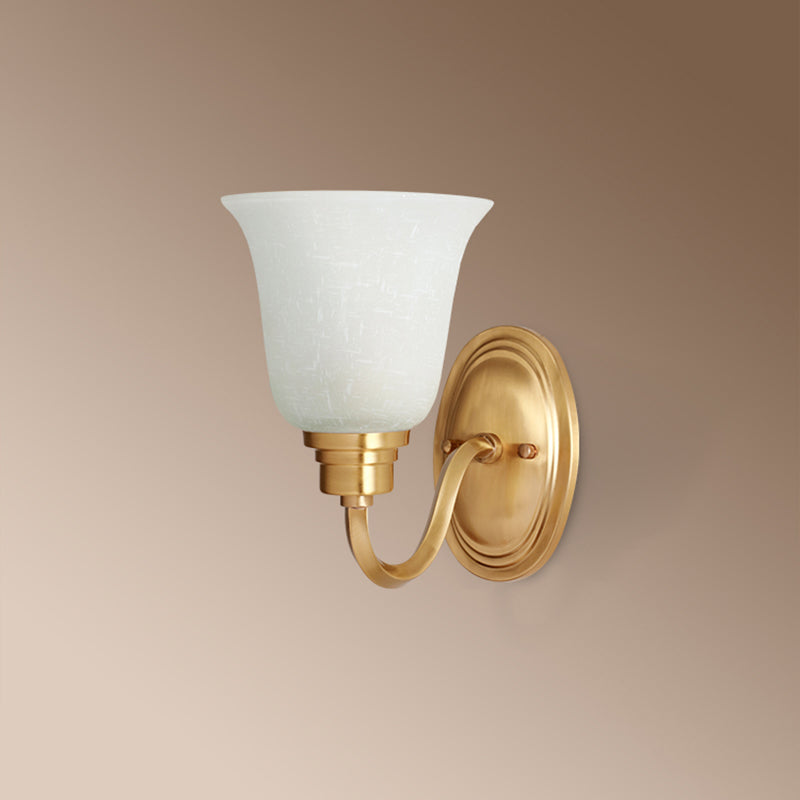 Vintage Simplicity Bell Vanity Sconce Lights Milk Glass Wall Mount Light Fixture for Bathroom