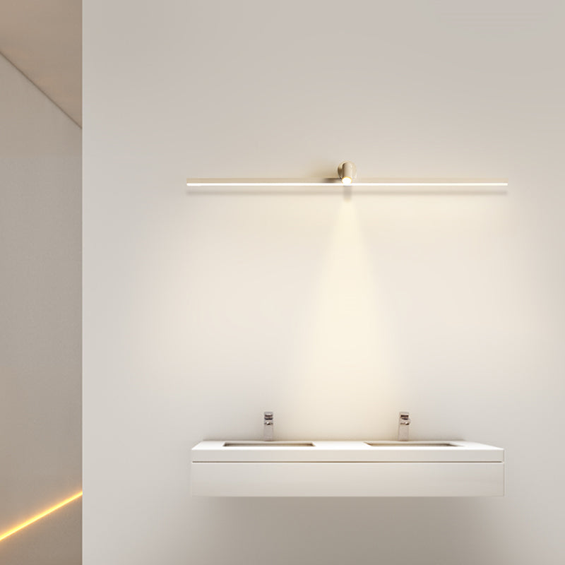 Iluminación de tocador lineal de metal simplicidad de pared LED aplique con foco para el baño