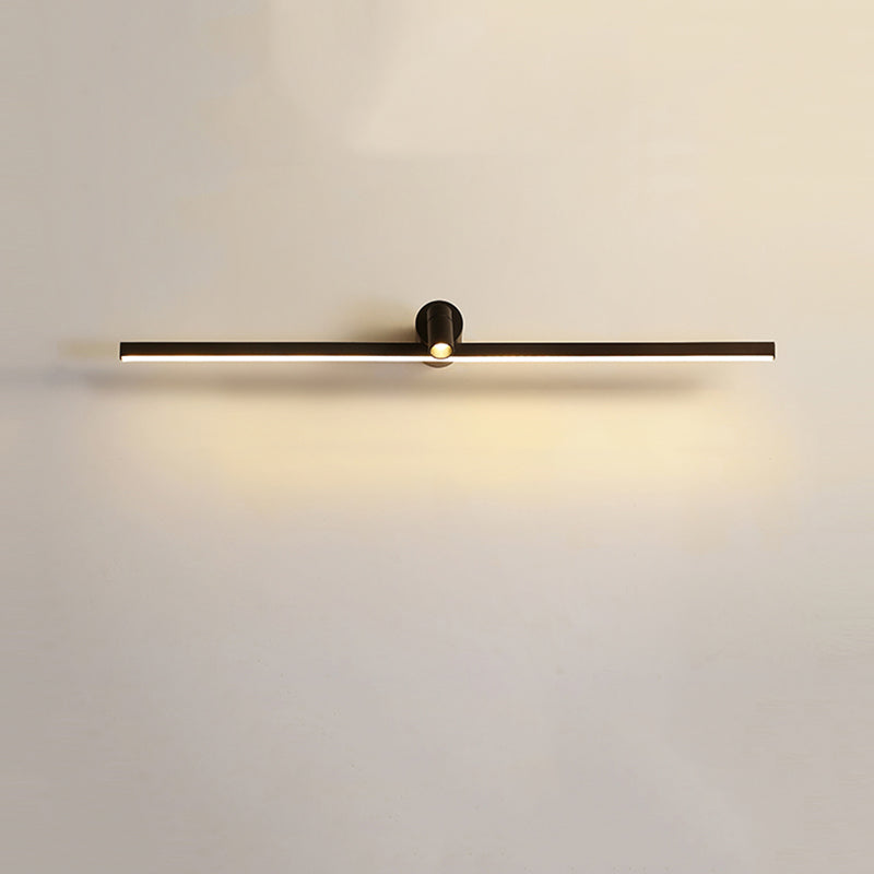 Iluminación de tocador lineal de metal simplicidad de pared LED aplique con foco para el baño