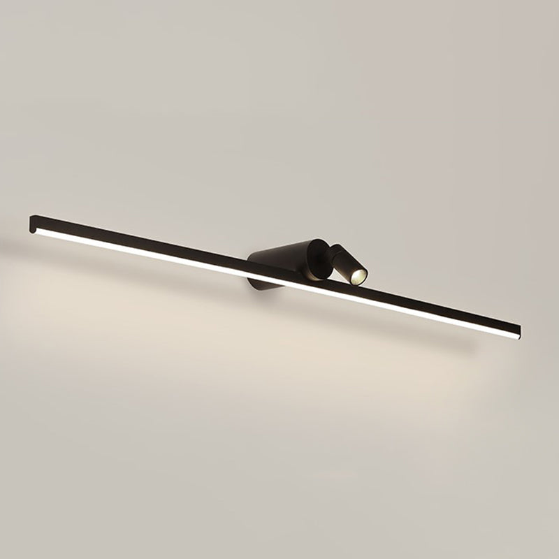 Iluminación de tocador lineal de metal simplicidad de pared LED aplique con foco para el baño